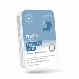 Wellbeing Nutrition Melts Healthy Gut | Probiotic 10B CFU, Digestive Enzyme with Organic ACV For Indigestion, Gas, Acidity and Bloating icon